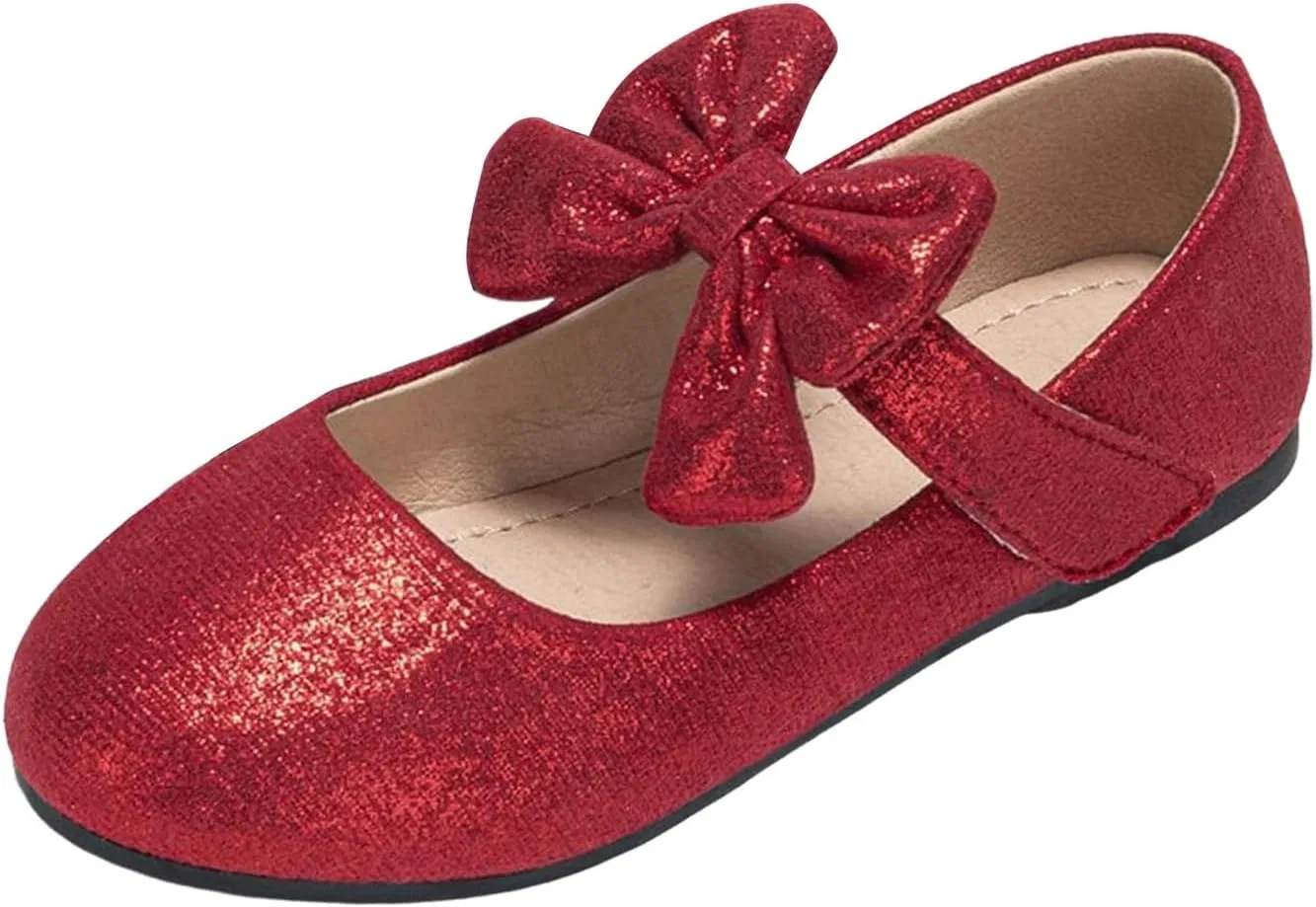 Детские балетки для девочек с бантом Mary Jane Shoes Ballet Bow, Red