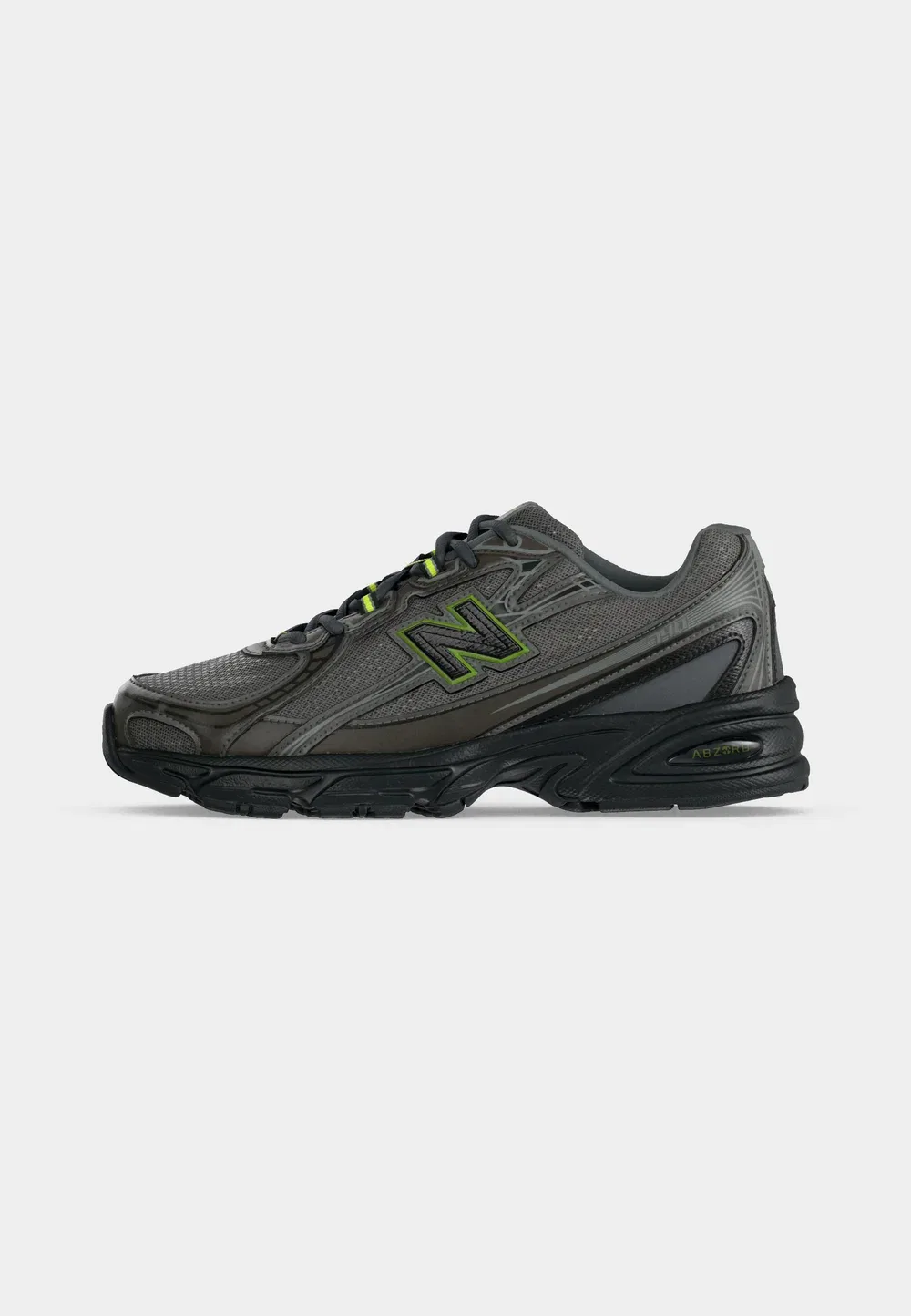 740 унисекс - кроссовки New Balance, Black Metallic/Alkaline Green — фото 2