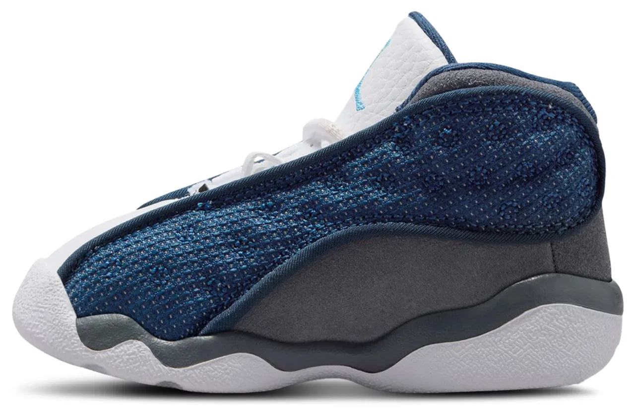 Детские кроссовки для мальчиков с кожаным верхом Jordan Retro 13 Jordan, Navy Grey University Blue — фото 2