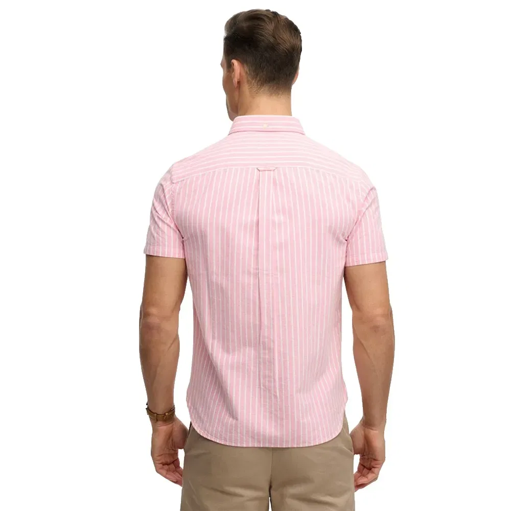 Мужская рубашка с коротким рукавом Preppy Oxford Superdry, Pink — фото 2