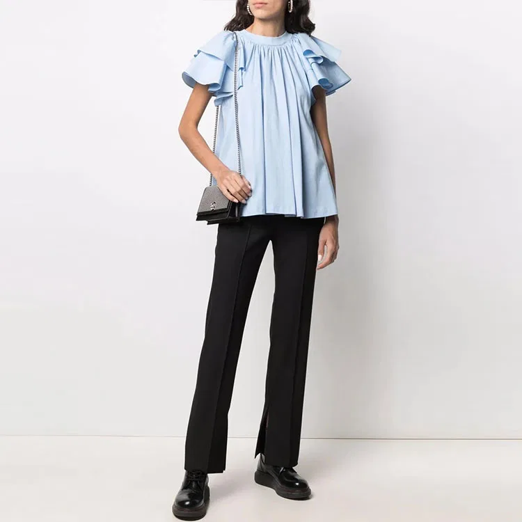 Рубашка женская с круглым вырезом Blue Alexander McQueen, Blue — фото 3
