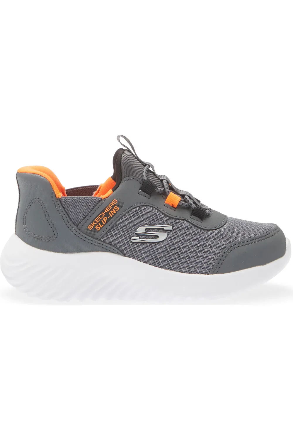 Кроссовки детские с технологией Memory Foam Bounder SKECHERS, Charcoal/Orange — фото 3