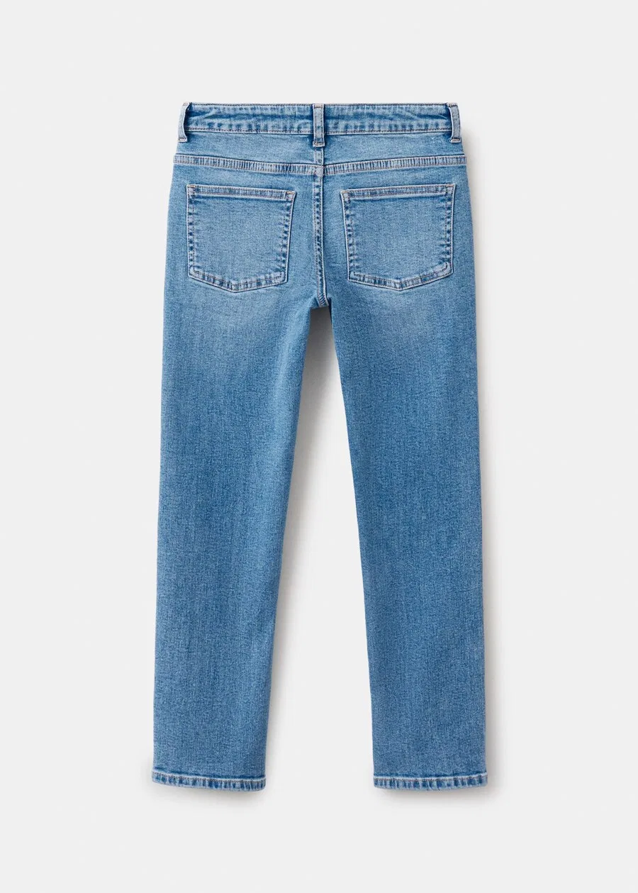 Детские джинсы MANGO KIDS Slim fit синего цвета — фото 3