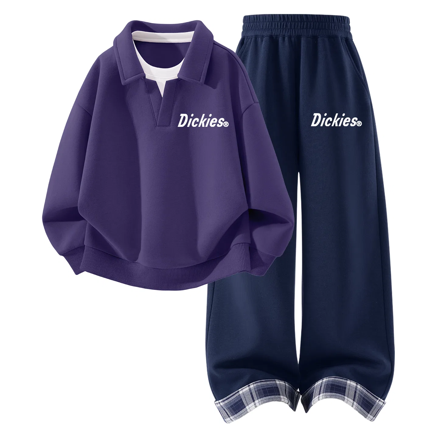Детский спортивный комплект из двух лонгсливов Slim Standard K Pulse Purple и Navy Blue, Dickies
