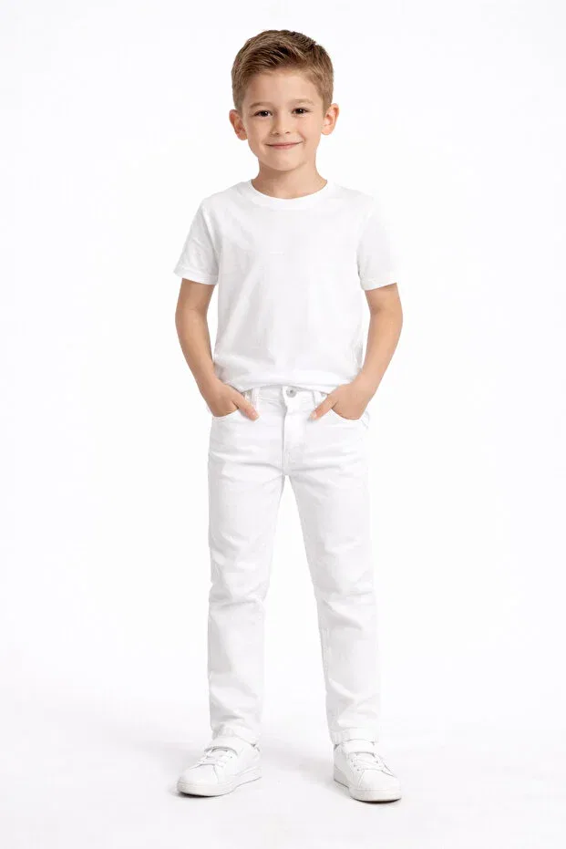 Детские брюки для девочек с эластичным поясом Jaju Baby, White