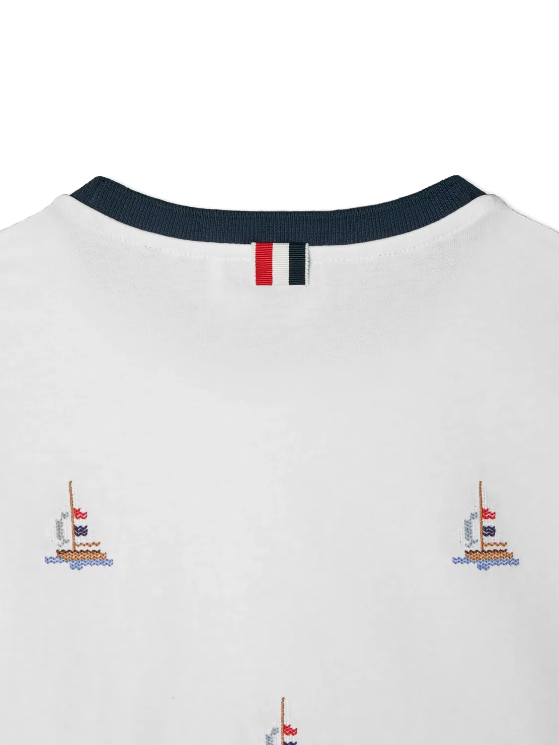 Футболка с декоративной строчкой Thom Browne Kids, белый — фото 4
