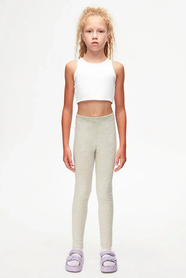 Детские леггинсы для девочек с принтом Lovetti, Bright Gray Melange