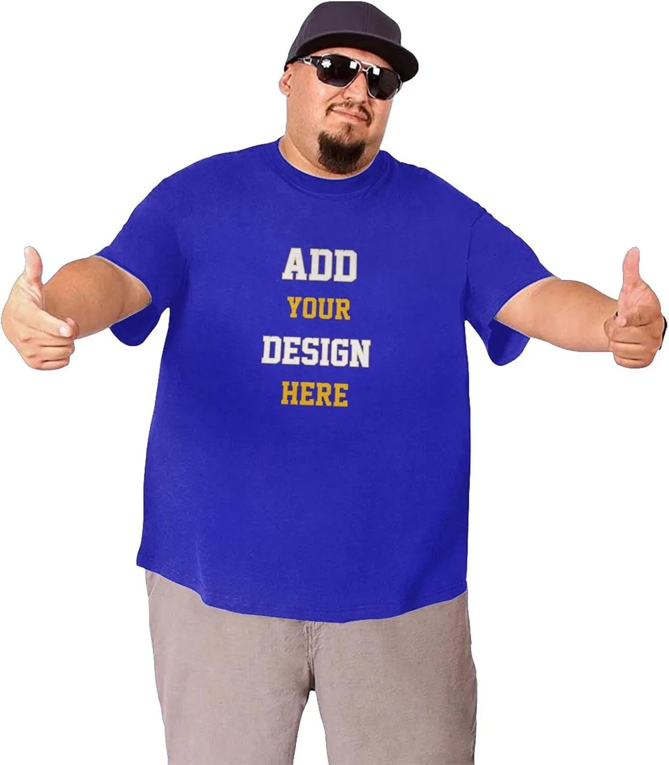 Мужская свободная футболка с круглым вырезом Custom Picture T-shirts for Big and Tall Men, Blue — фото 3