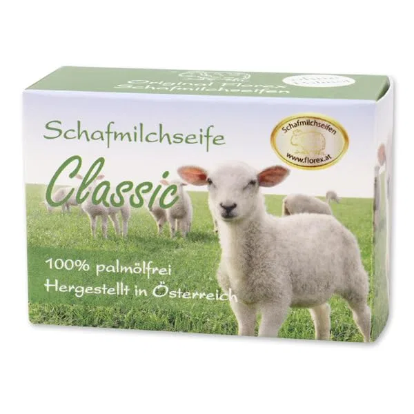 Мыло овечье молоко Square Classic Palm Oil Free, 100 г, Classic Schafmilchseife Florex