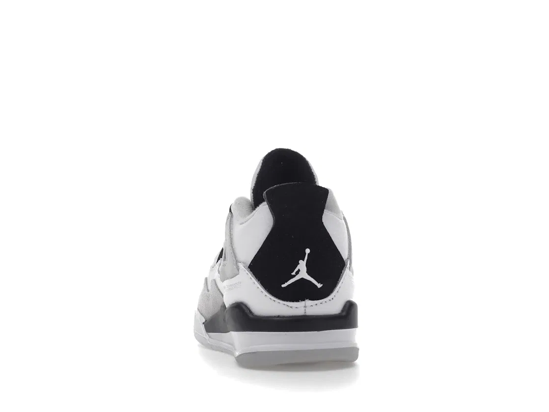 Детские кроссовки для мальчиков с принтом Jordan 4 Retro Military Black, White/Black-Neutral Grey — фото 4