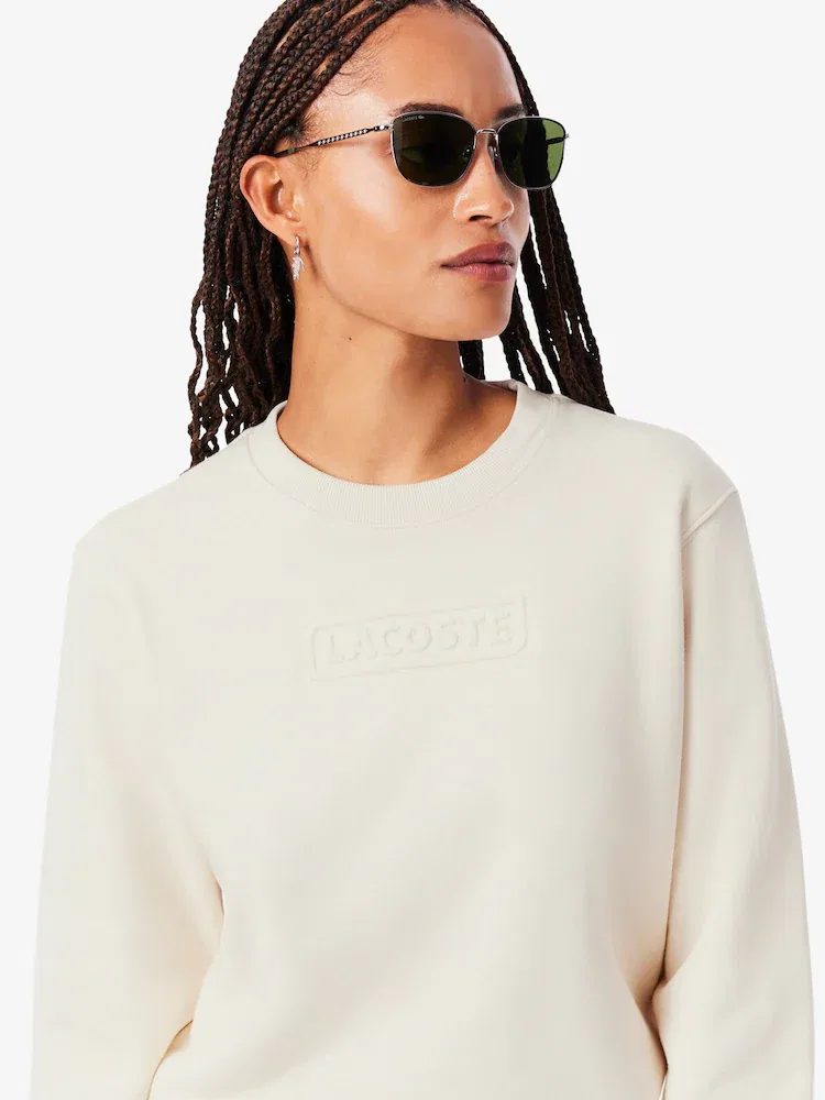 Свитшот LACOSTE Signature, с вышитым логотипом, темно-синий — фото 2