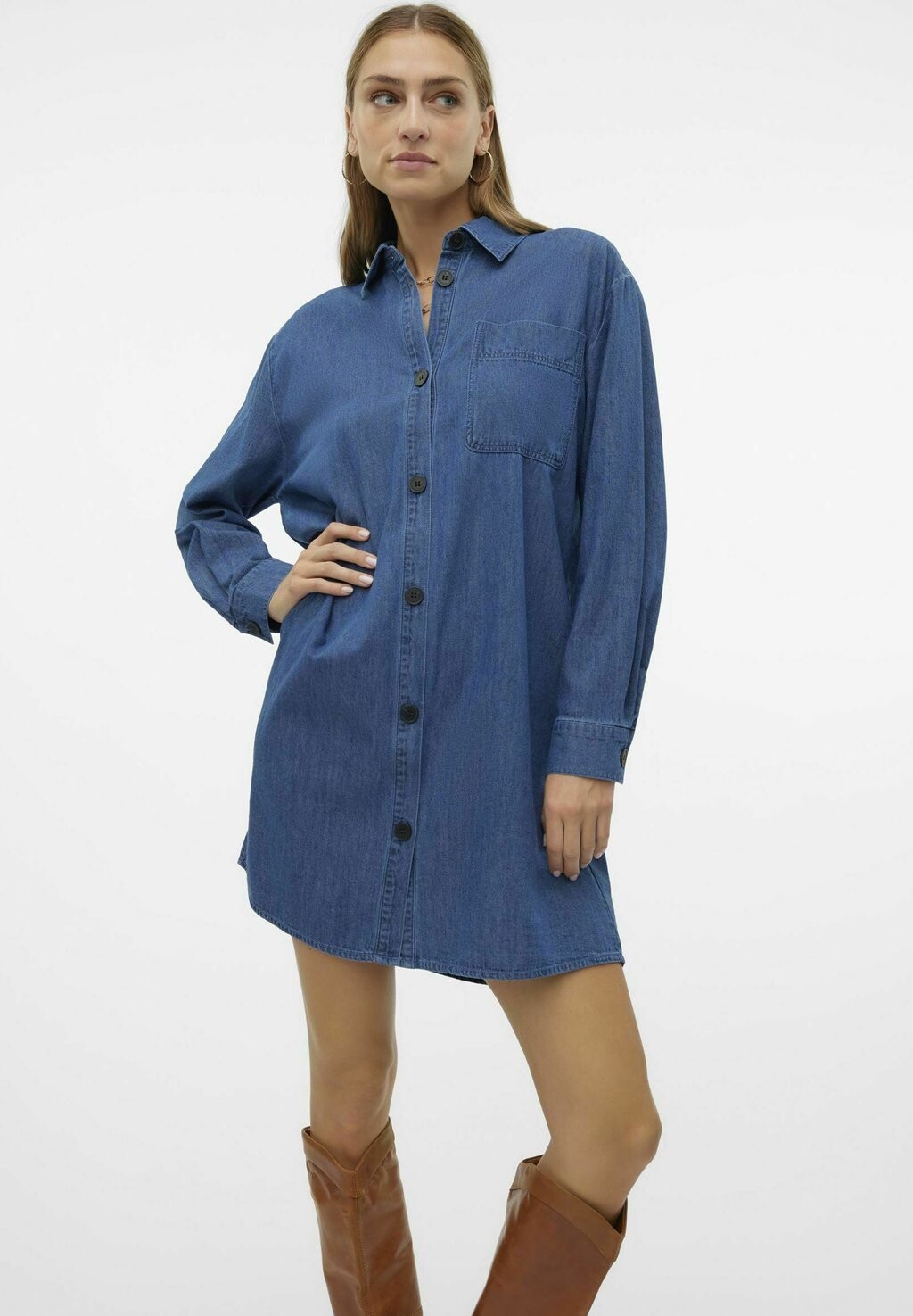 

Платье из денима LOISE Vero Moda, темно-синий деним