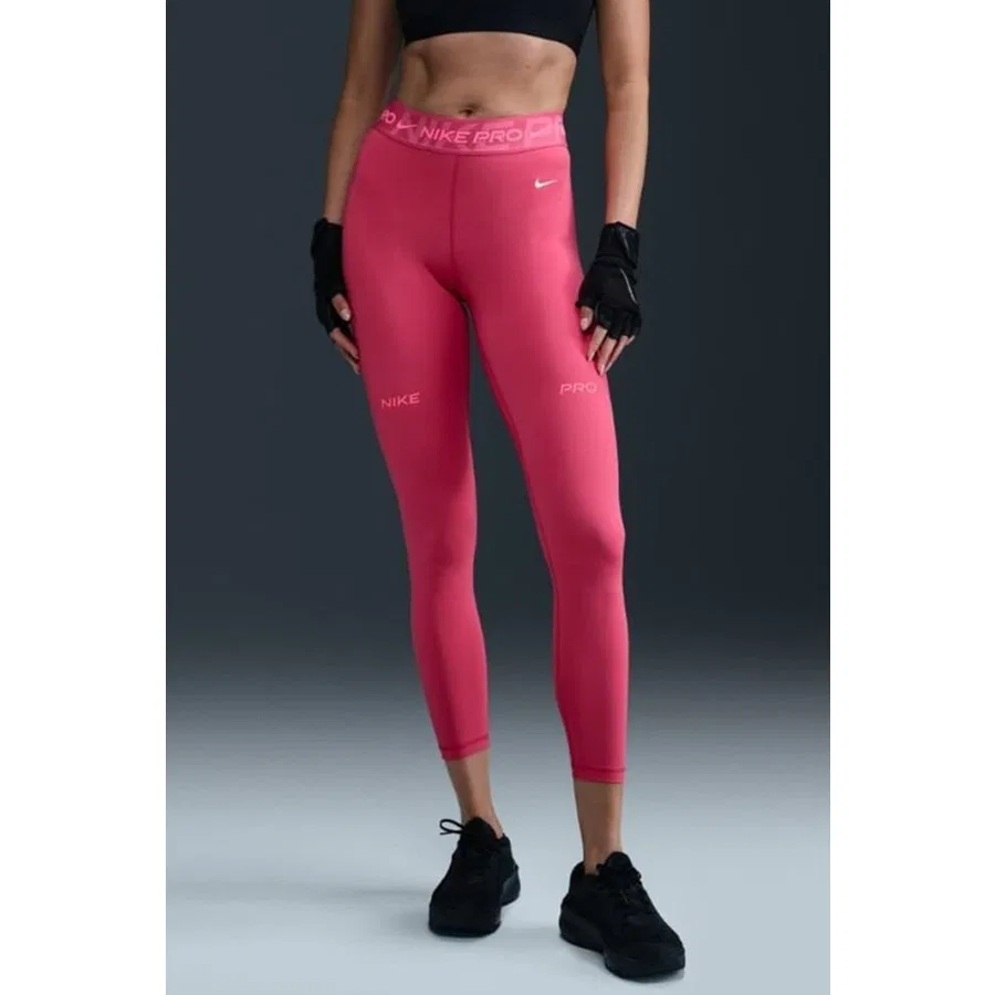 Леггинсы спортивные с принтом Nike Pro Mid Rise 7/8 Graphic, Nike, Розовый