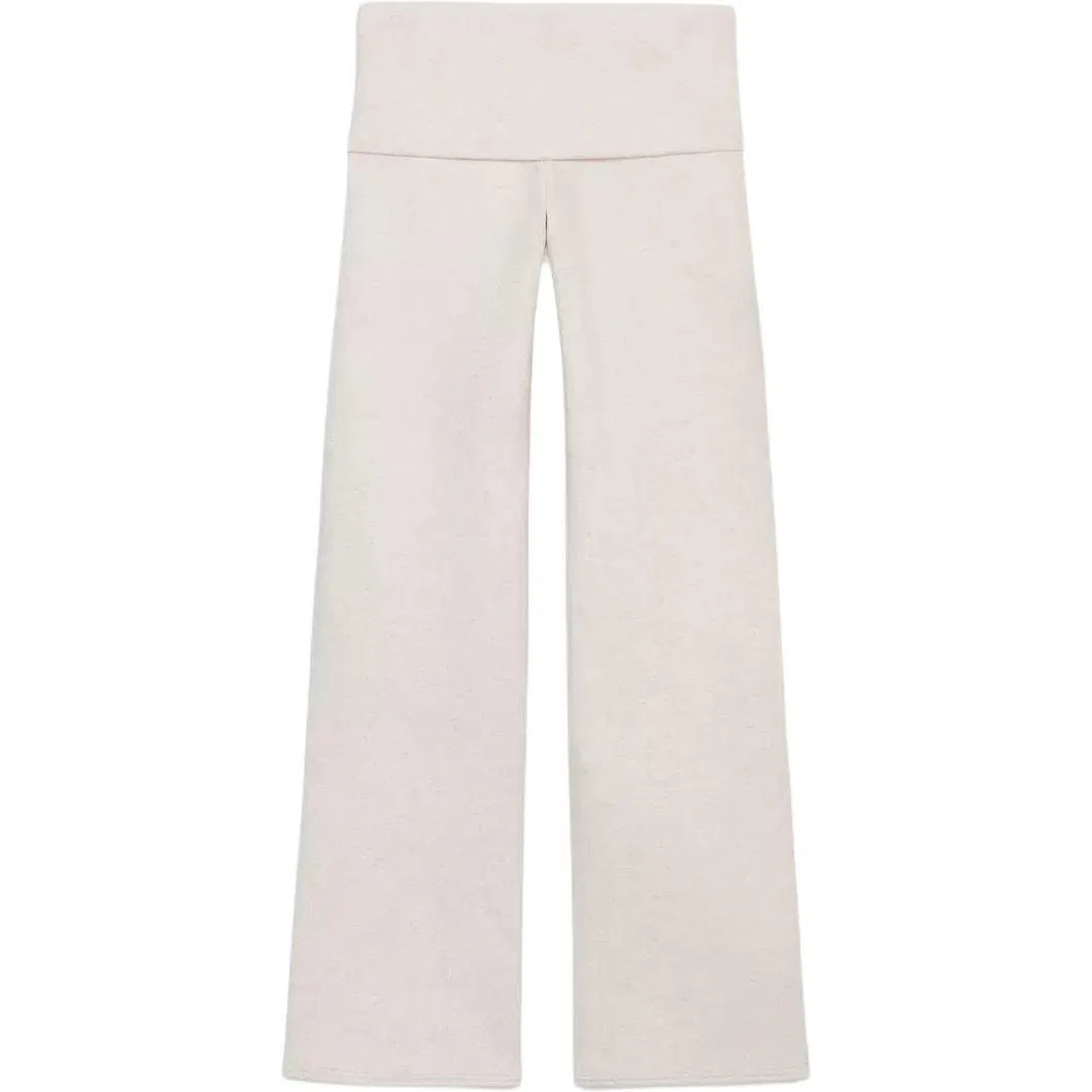 Женские брюки свободного кроя с широкими штанинами Beige ZARA, Beige — фото 3