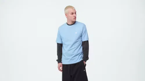Мужская футболка с круглым вырезом Trefoil Essentials Adidas Originals, небесно-голубой — фото 2