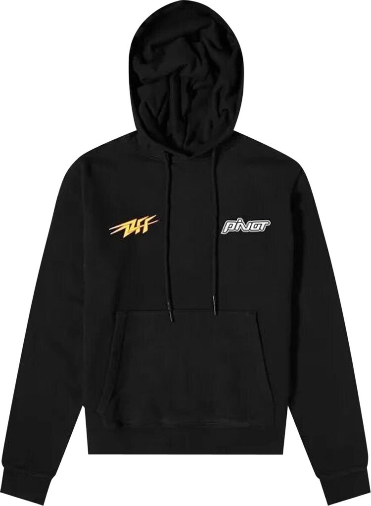 

Худи Off-White Thunder Slim Hoodie 'Black/Yellow', черный