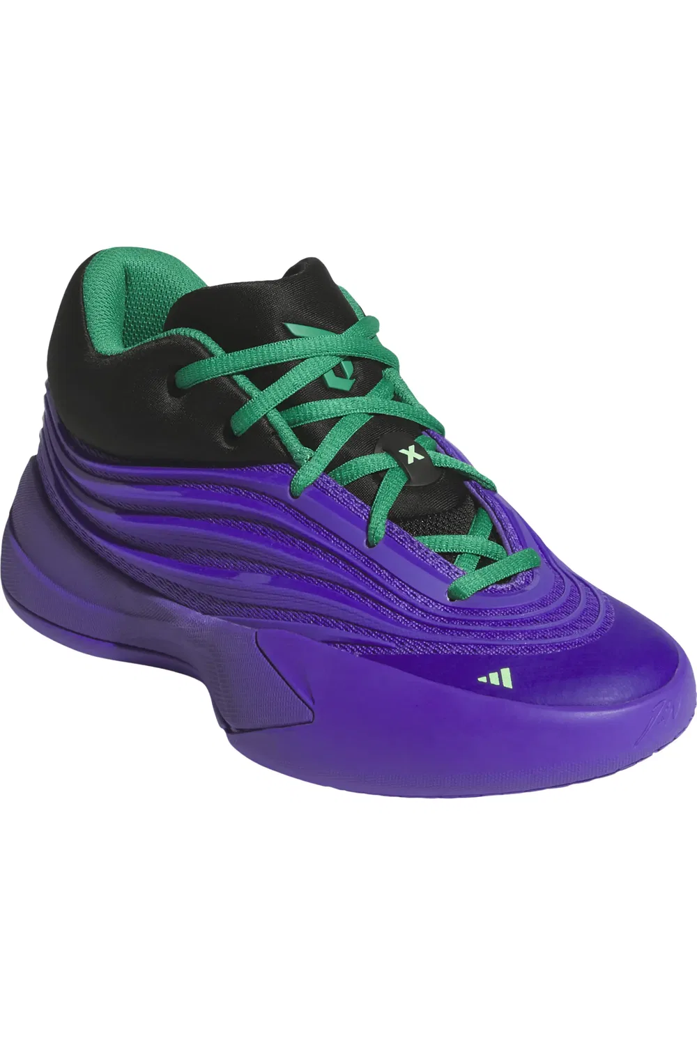 Детские баскетбольные кроссовки Dame X adidas, Purple Rush/Black/Court Green