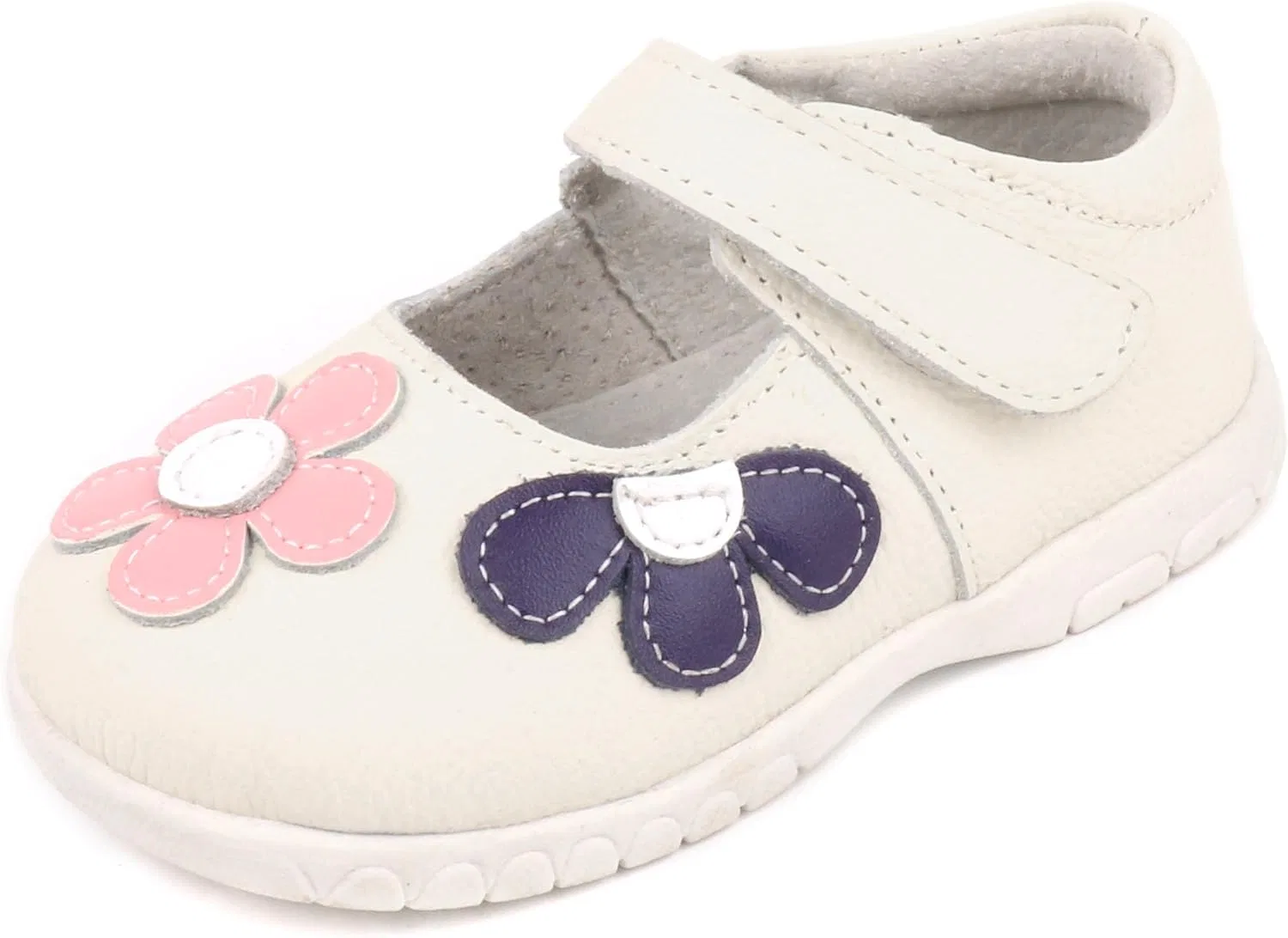 Детские туфли Мэри Джейн для девочек с кожаными бантами Femizee, White Flower