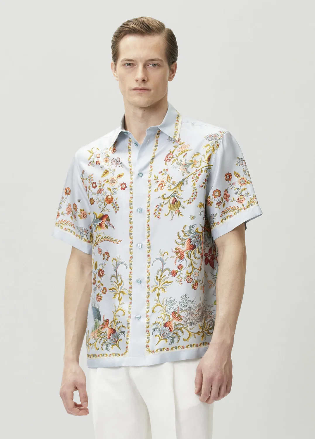 Рубашка Etro с рисунком, светло-голубая — фото 3