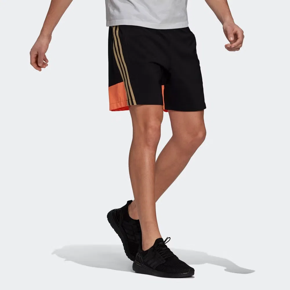 Шорты спортивные с контрастными полосами Adidas, черный — фото 3