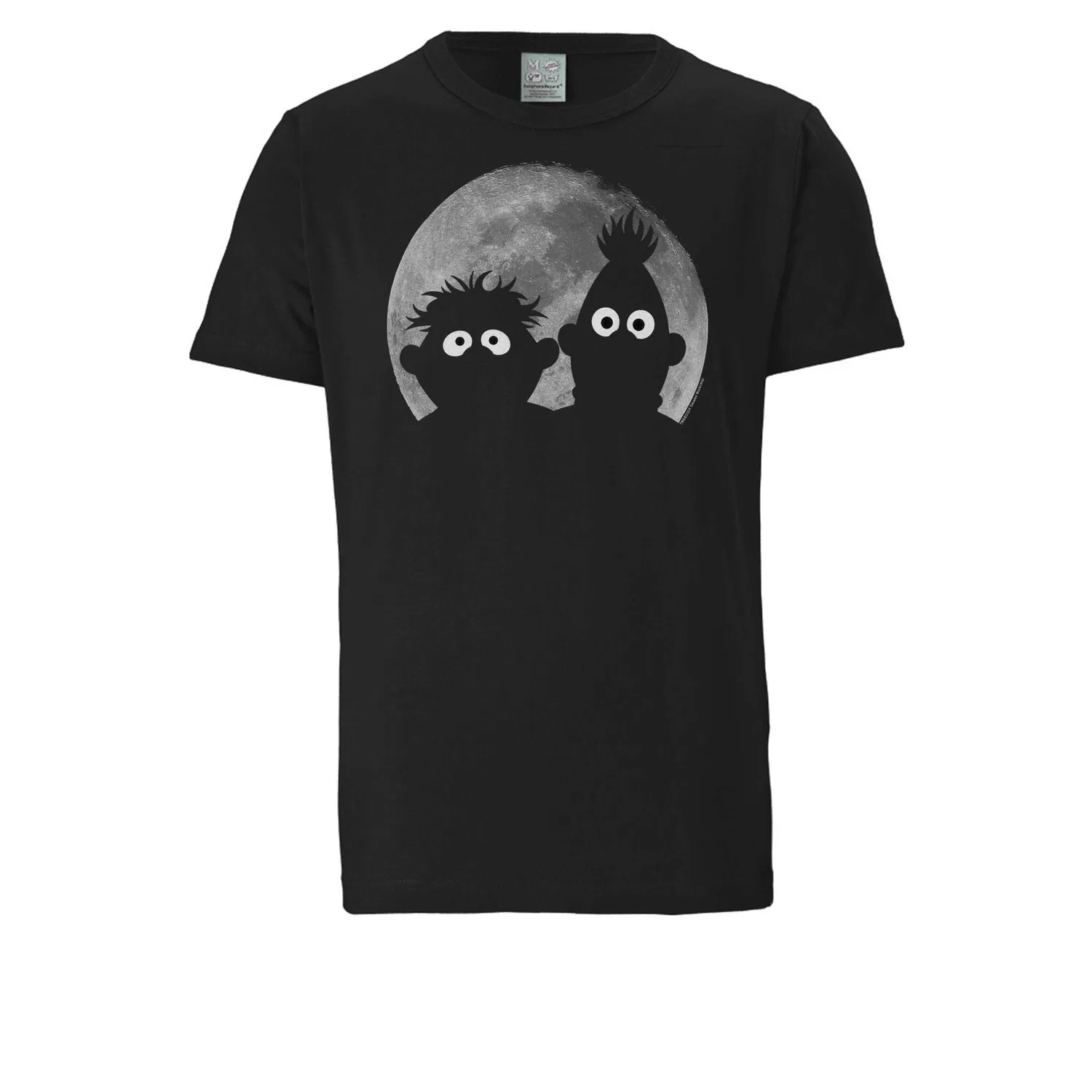 Детская хлопковая футболка с принтом Ernie & Bert LOGOSHIRT, Black — фото 3