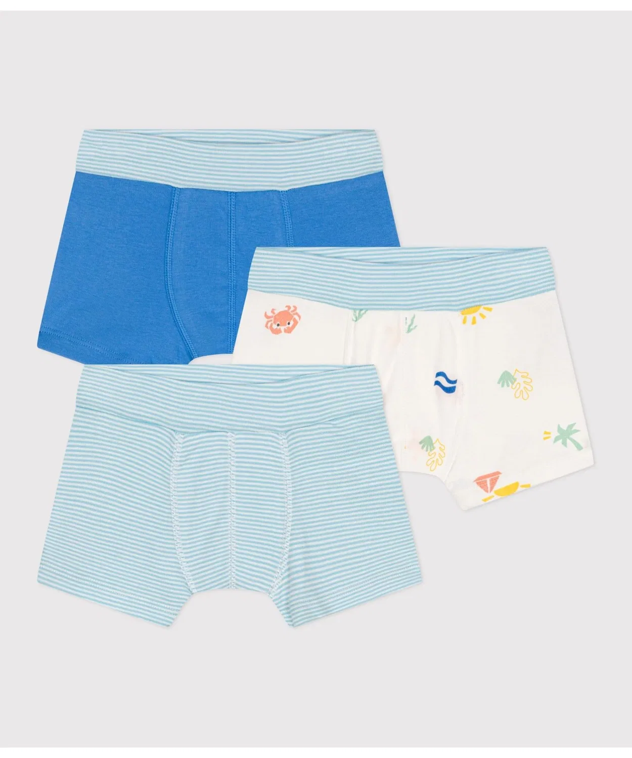 Детские трусы-боксеры 3 шт, с принтом PETIT BATEAU, Multi