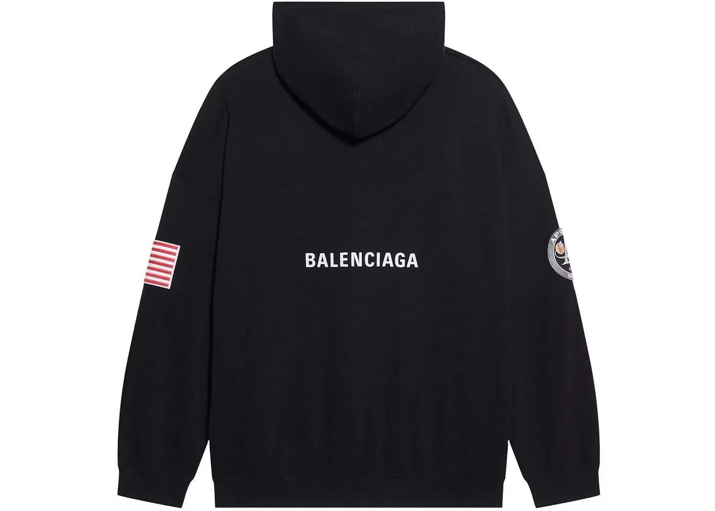Мужской худи с принтом Space Nasa Logo Hoodie Balenciaga, Black — фото 2
