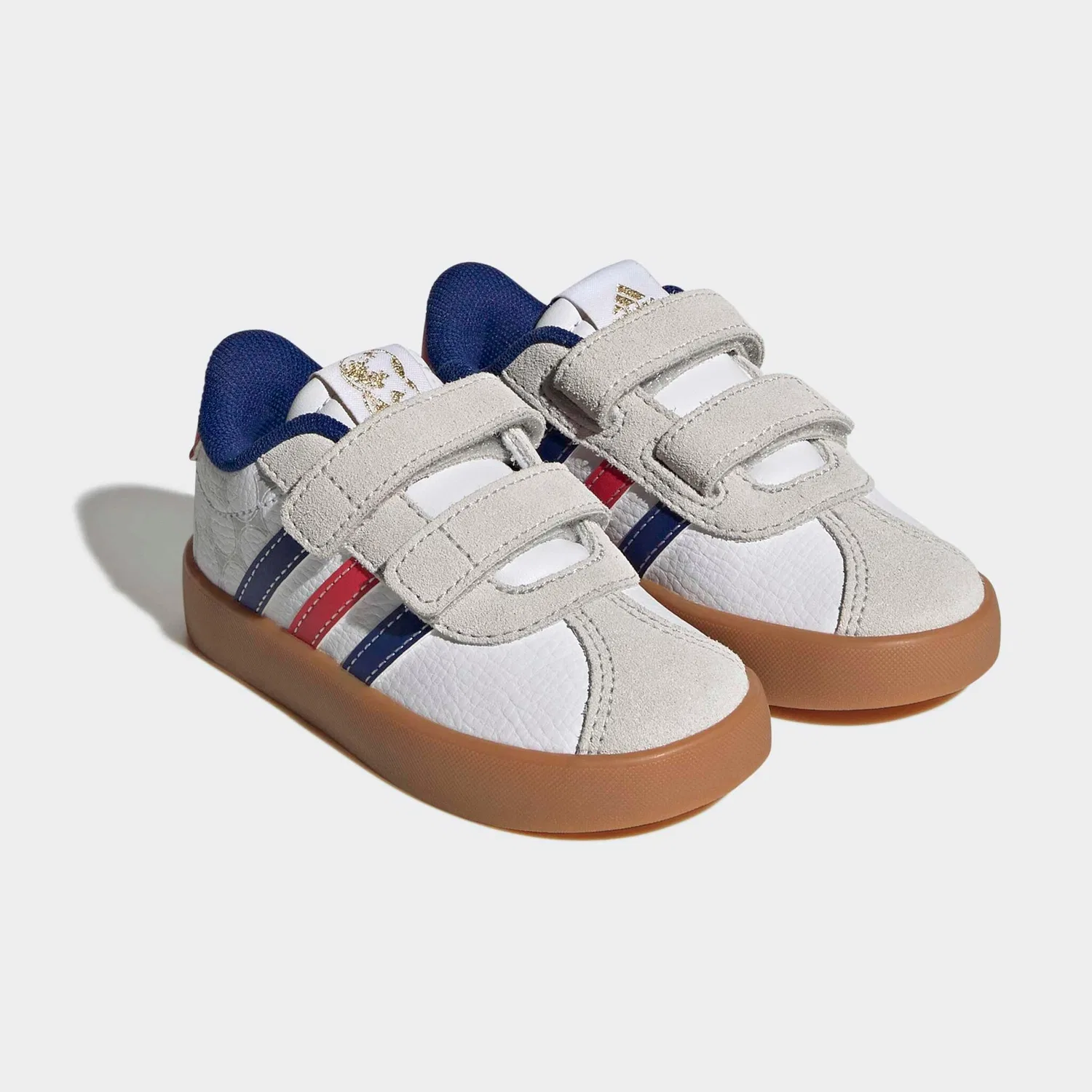 Детские кроссовки с липучками Adidas Sportswear VL Court 3.0, Cloud White/Pure Ruby/Mystery Ink