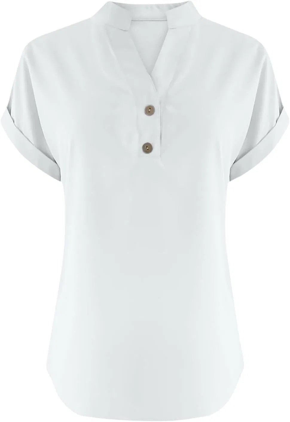 Женская футболка с V-образным вырезом Casual Loose, 01-white — фото 3