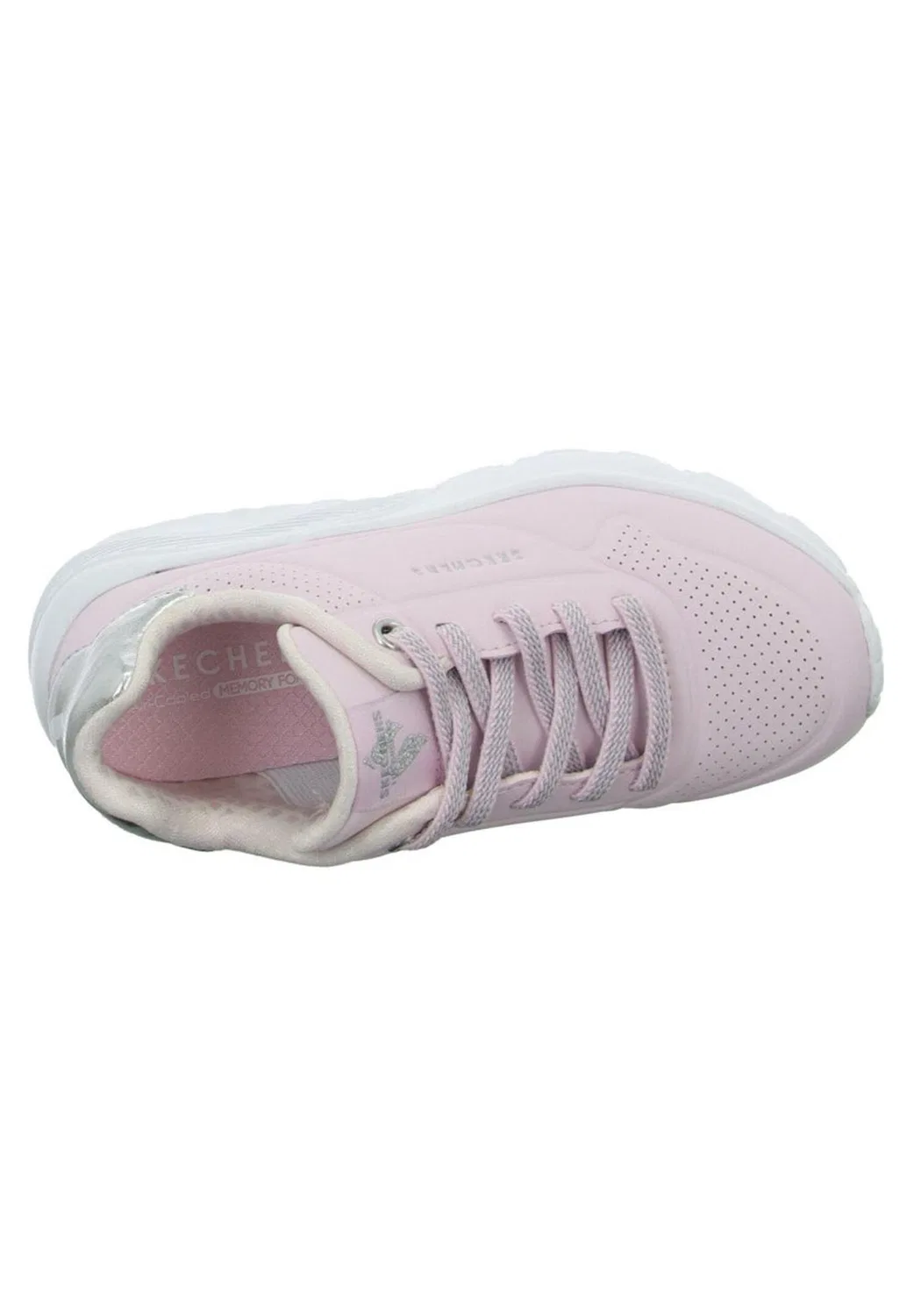 Детские кроссовки с металлическим покрытием UNO LITE METTALIC MODE Skechers, Rosa Silber Weiss — фото 4