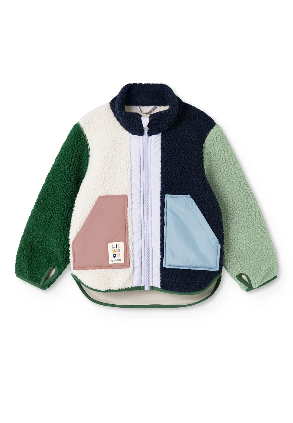 Куртка Noam унисекс - флисовая куртка Liewood, Green/Blue Offwhite — фото 2