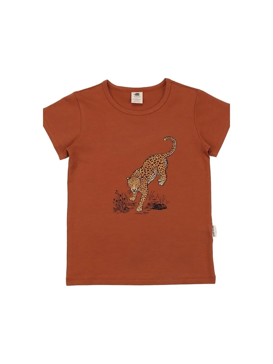 Футболка Walkiddy 'Walkiddy - Tigers and Leopards T-Shirt' коричневого цвета