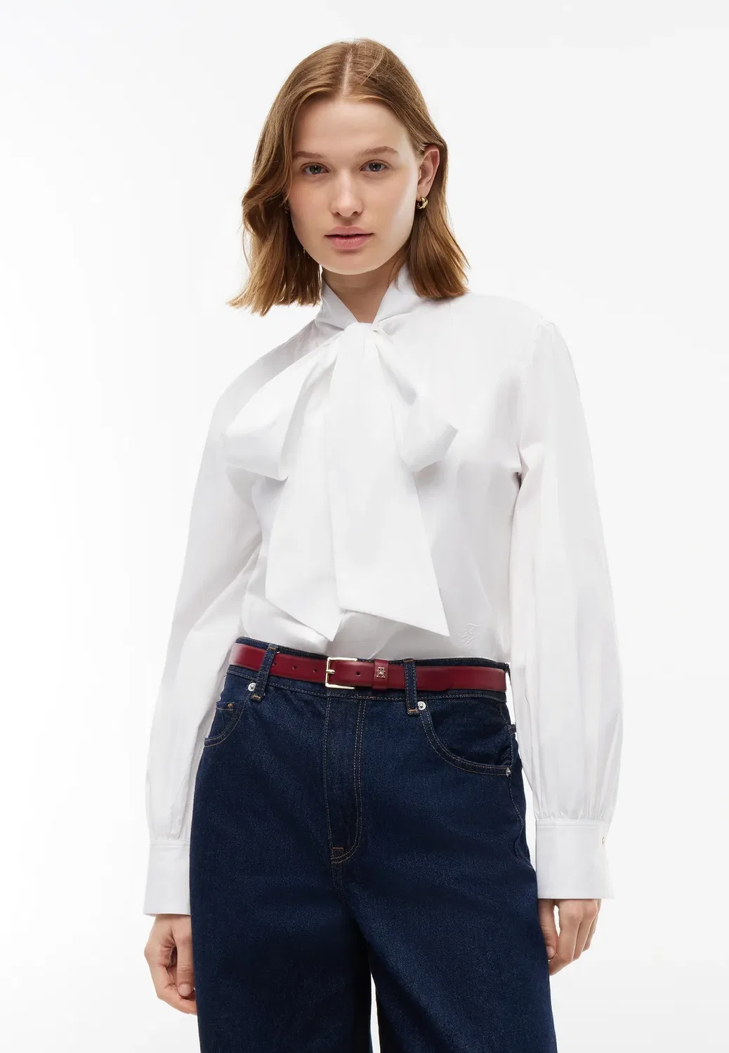 Галстук-Бабочка - блузка Tommy Hilfiger, Optic White