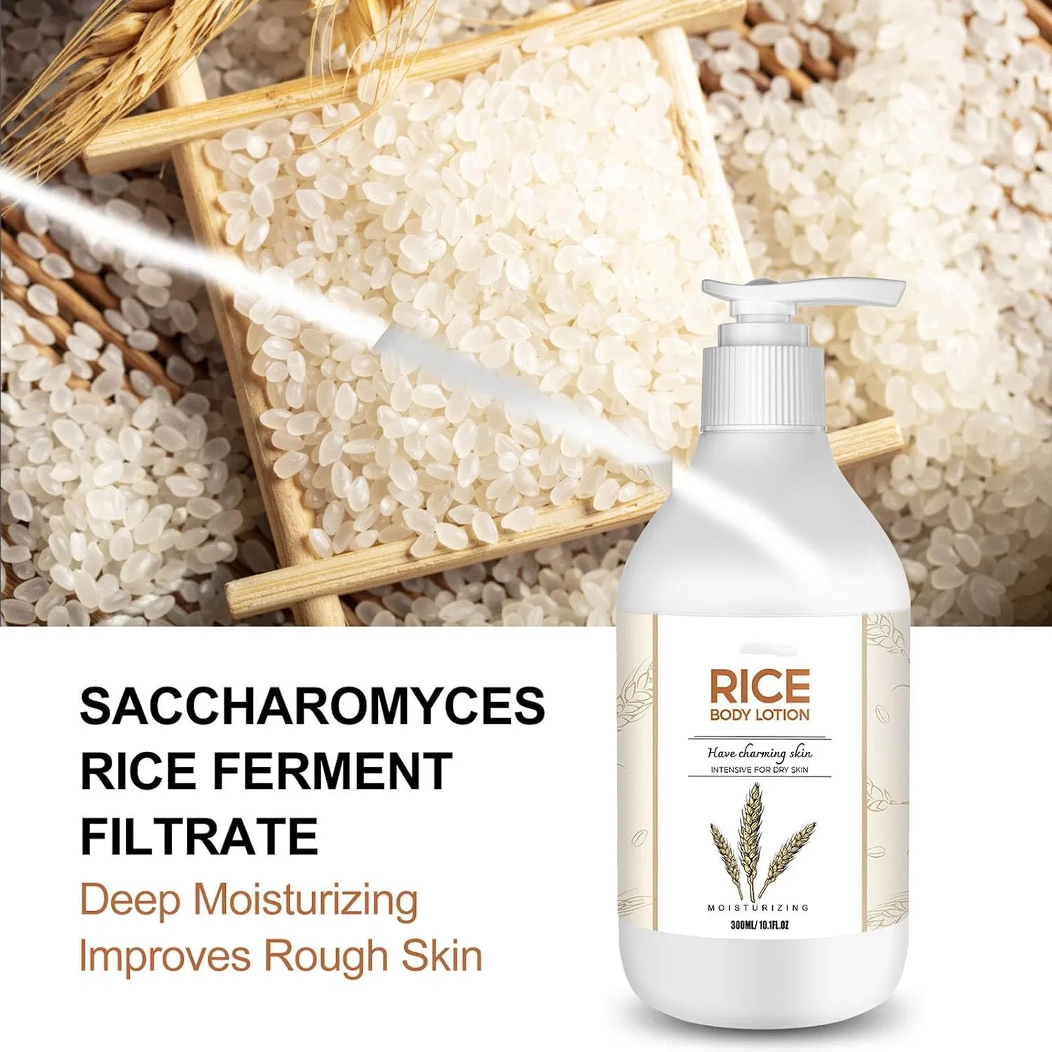 Лосьон для тела Rice Body Lotion, увлажняющий, SURORAIN, 300 мл — фото 2