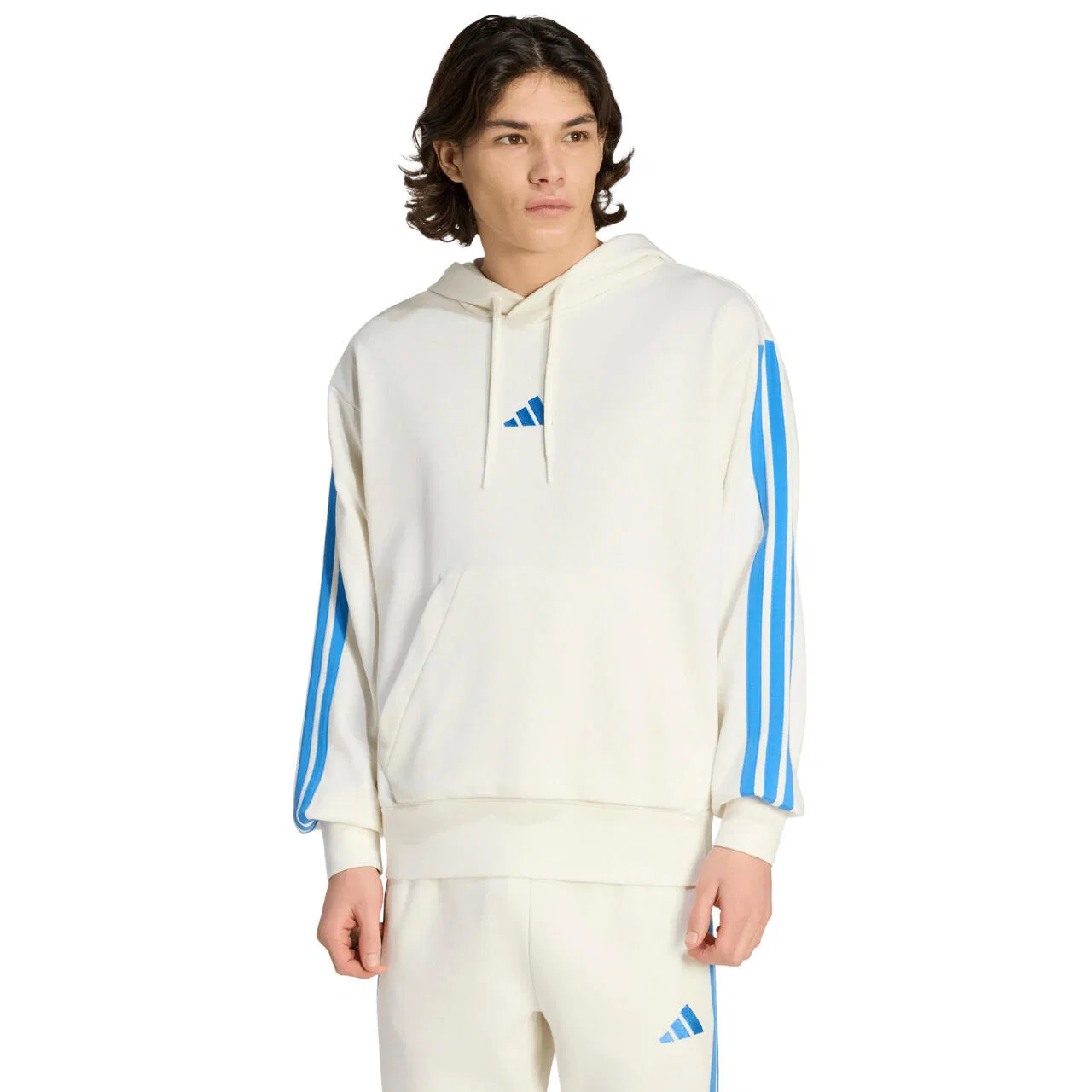 Мужской свитшот с длинным рукавом Essentials 3-Stripes Adidas, Weiss / Cremefarben
