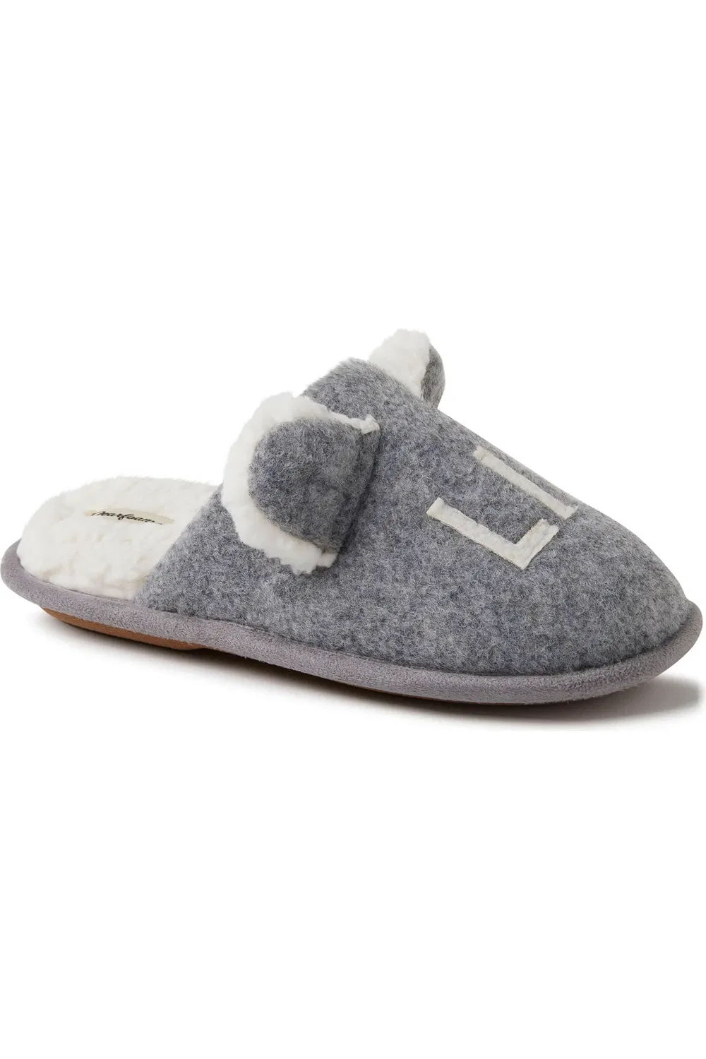 Детские тапочки с мишкой из коллекции Family Bear Casey Lil Bear Dearfoams, Light Heather Grey