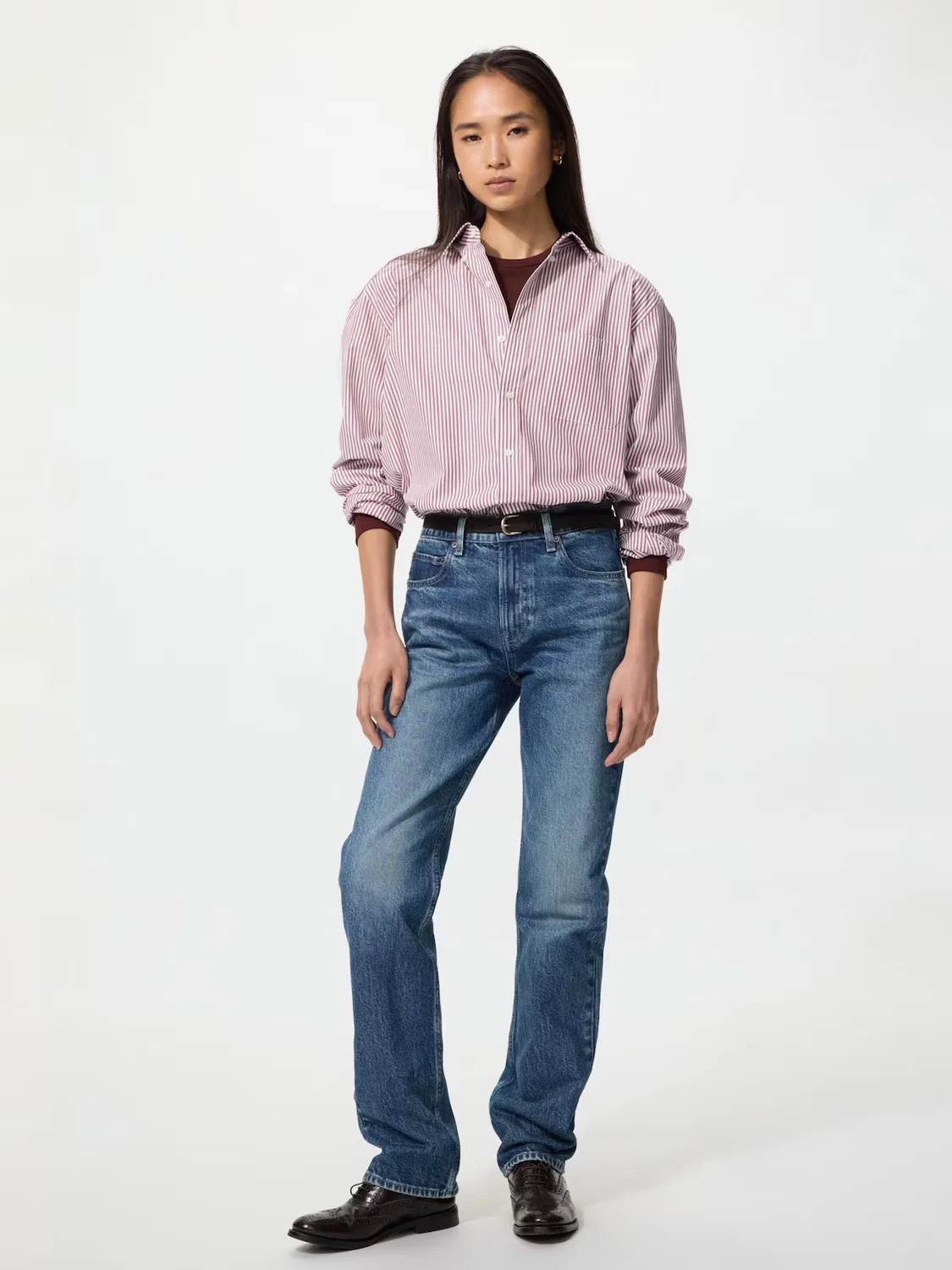 Узкие прямые джинсы / удлиненные Uniqlo, синий