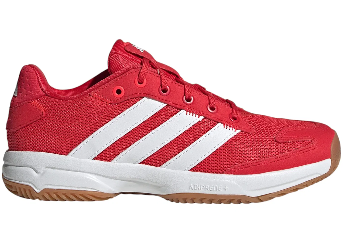 Детские кроссовки для спорта с принтом Adidas Stabil Indoor, Pure Ruby Cloud White Lucid Red