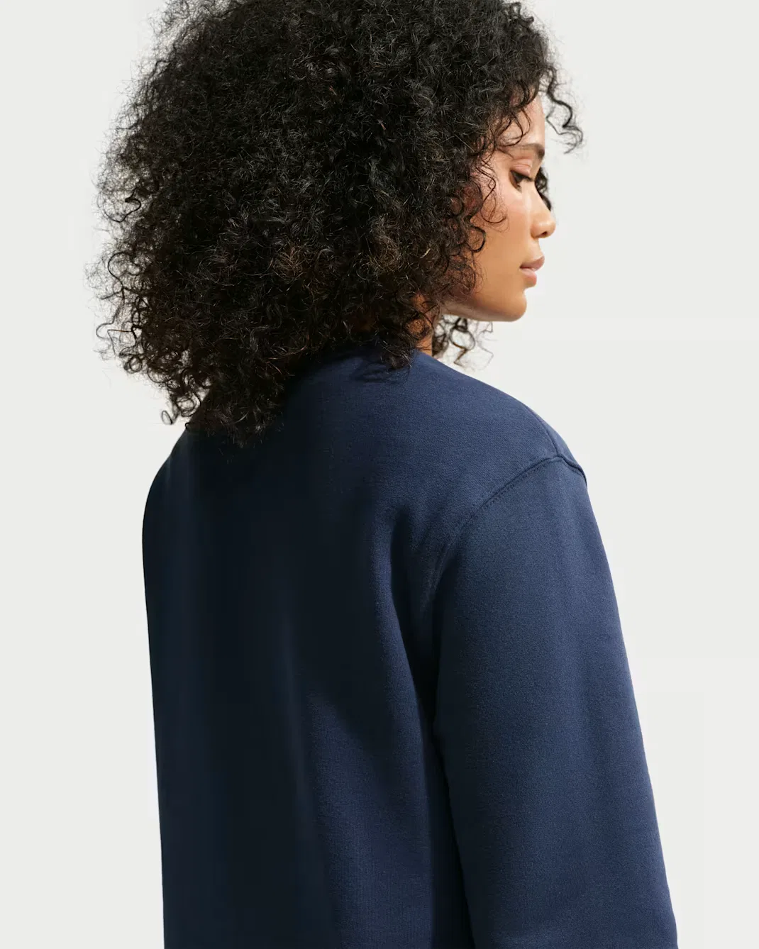 Women's Crew Nike Studio Fleece Medium Weight, Midnight Navy/Sail — фото 2