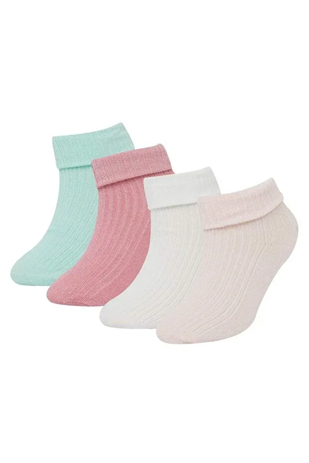 Детские носки для девочек хлопковые 4 шт Seamless 4-pack cotton long socks for baby girl c9092a5ns Defacto, Multicolor-Kr1