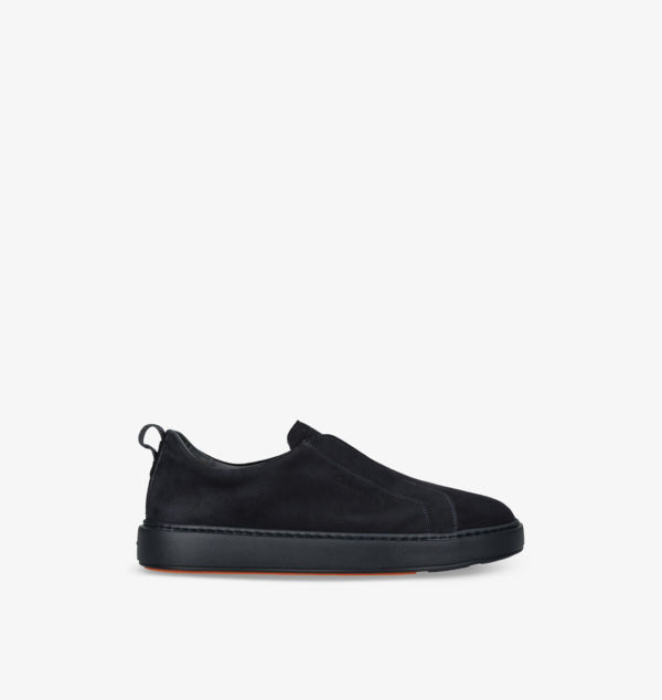 

Кроссовки из замши с логотипом Clean Icon Santoni, синий