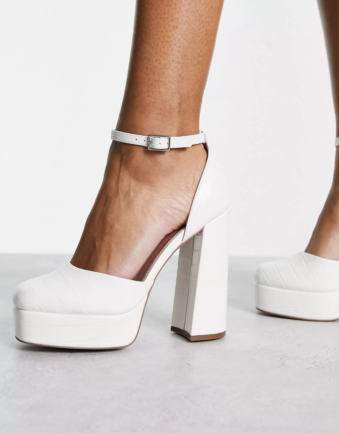 

Туфли Asos Design Priority Platform High Heeled, белый