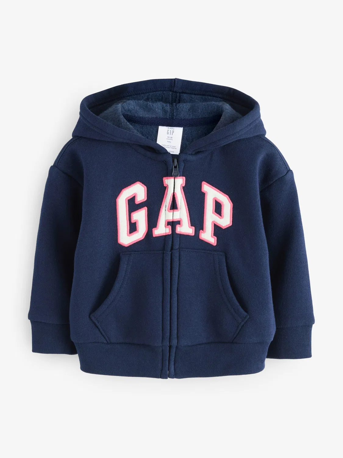 Толстовка на молнии с капюшоном Vintage Logo Gap, темно-синий