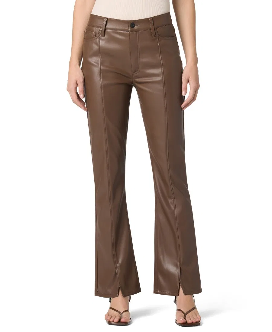 Брюки-клеш из кожзаменителя Blair High-Rise Hudson Jeans, Espresso