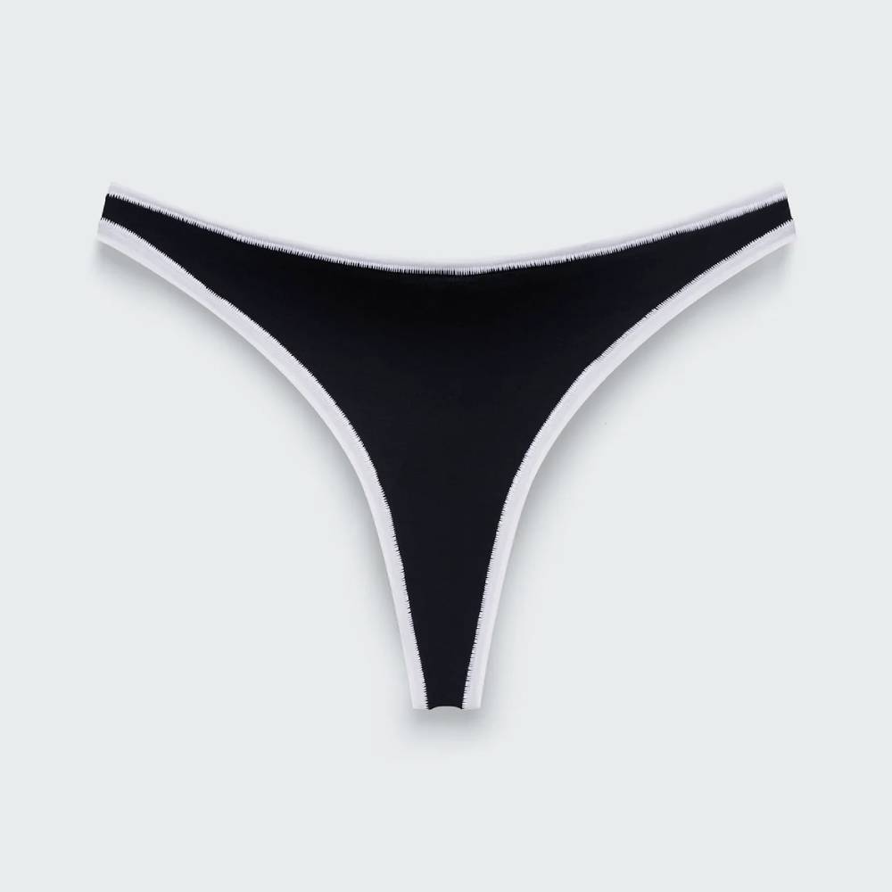 

Трусы-стринги Syrn Kiss This Mid Rise, черный/белый