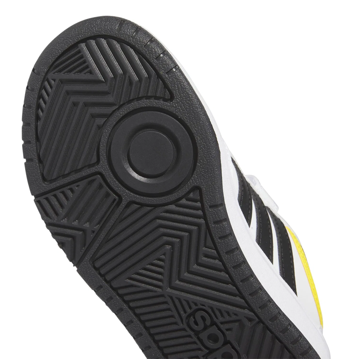 Детские кроссовки для мальчиков с липучкой Hoops Lifestyle Basketball Hook-and-Loop Adidas, Cloud White Core Black Bold Gold — фото 2