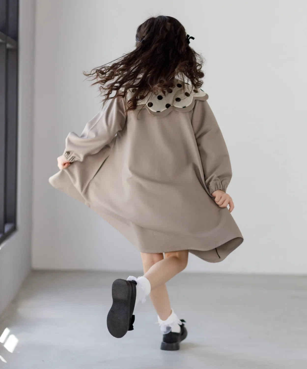 Детское платье для девочек с длинным рукавомMAKE YOUR DAY, Black — фото 3