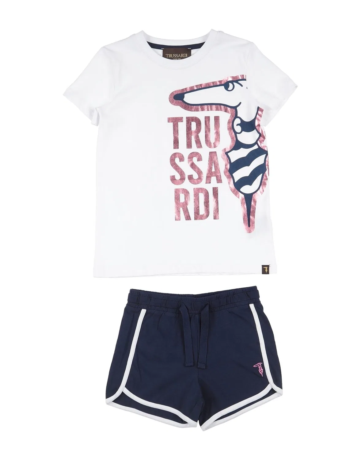 Детский джерси-костюм с принтом Trussardi, белый
