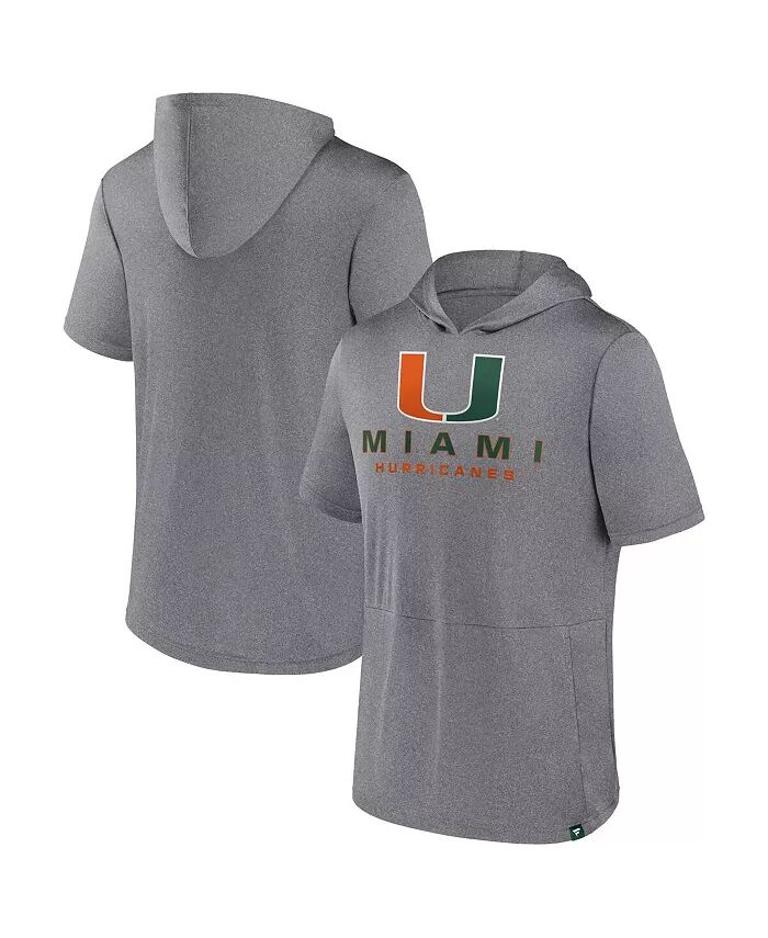 

Мужская футболка-толстовка с капюшоном Miami Hurricanes Modern Stack цвета Heather Grey Fanatics