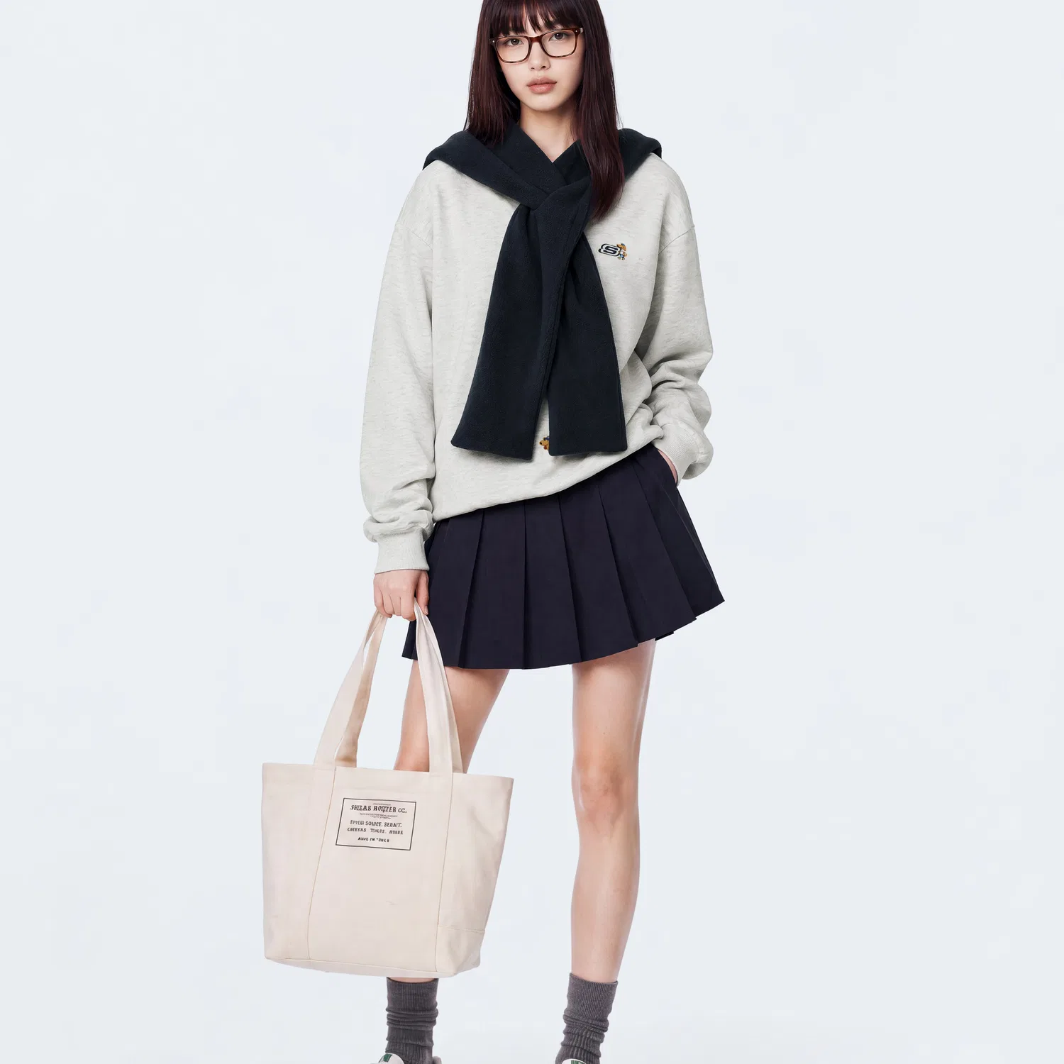 Детский свитшот с капюшоном, хлопковый, Light Heather Gray 0248, Skechers — фото 4